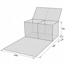 Габион ГСИ-КА-3,0х2,0х1,0-С80-2,7/3,7-ЦАММП