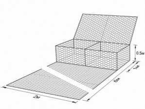 Габион ГСИ-КА-6,0х2,0х0,5-С80-2,7-Ц